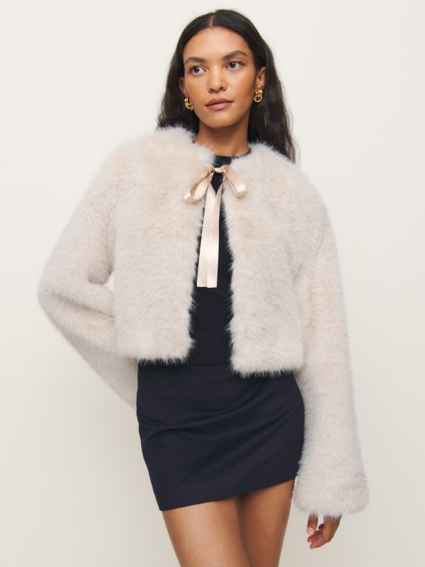 Coquette Fur Jacket - Cloud
